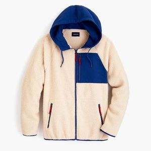 J. Crew Sherpa Zip-Front Hooded Jacket